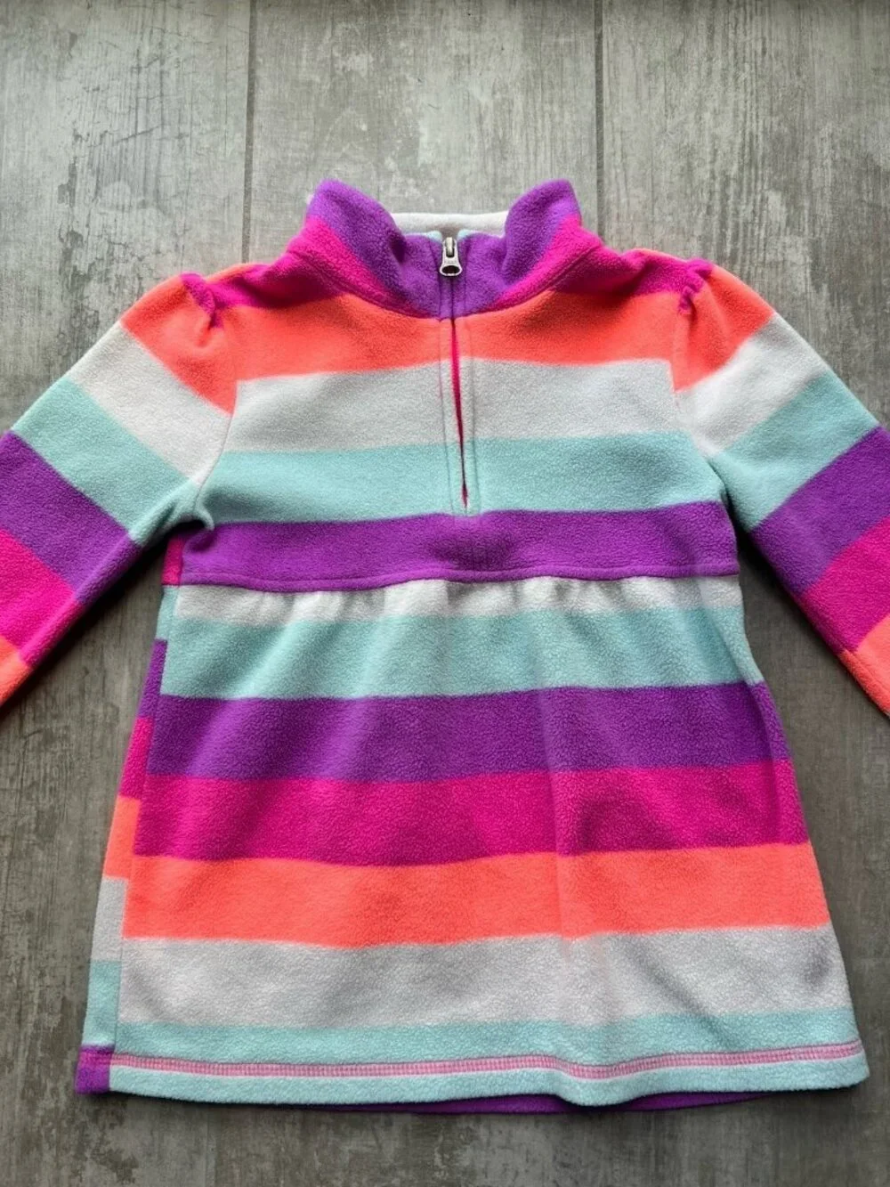 Toddler Little Girls Fleece Rainbow Half Zip Pullover Lightweight Jacket 5T